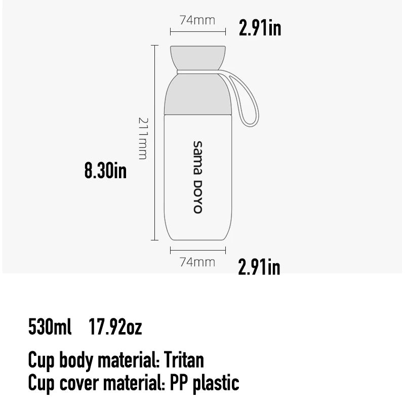 Tritan Maternal and Infant Bottle Material Cold Water Bottle Portable Water Cup Student Water Cup 530ml