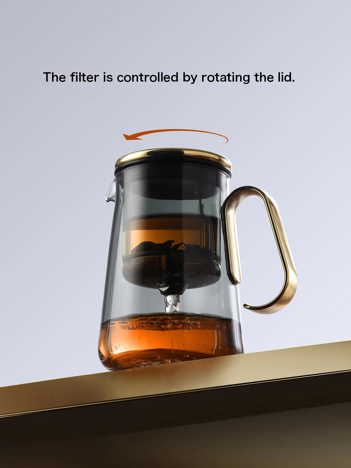 Bonston - Integrated Teapot with Glass Filter, Teapot with Magnetic Switch, 700ml (23.67oz)