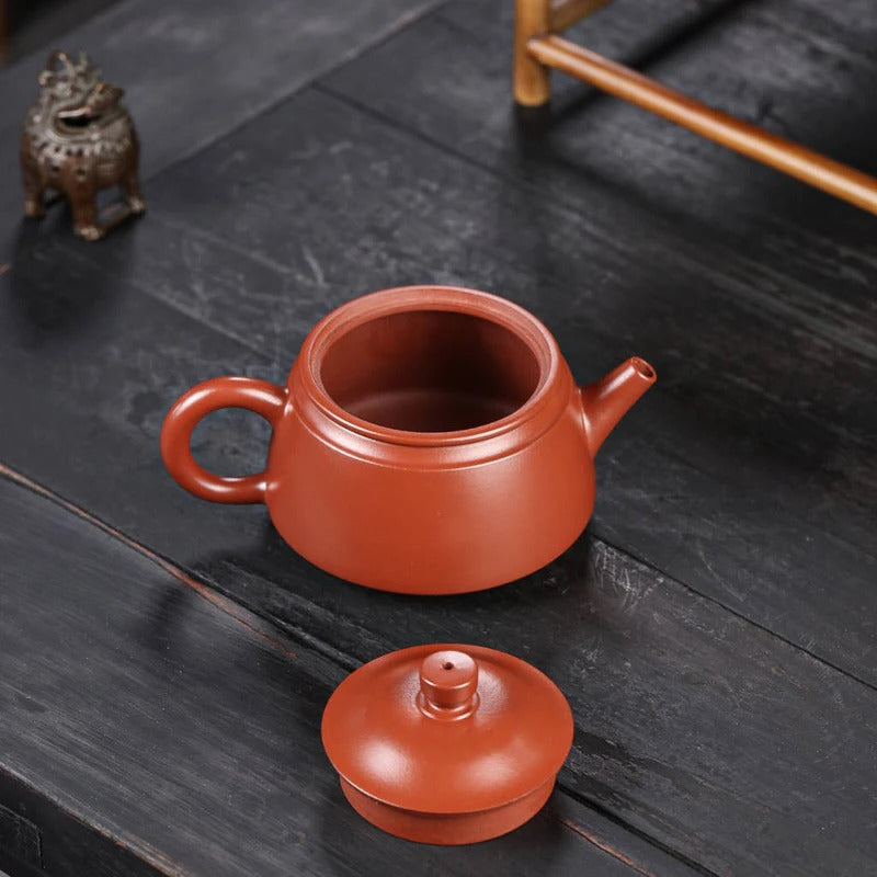SteepCode Yixing "Breathing Teapot" – 180ml Supreme-Grade Vermilion Clay Masterpiece, Artisan Teapot, Zisha Teapot