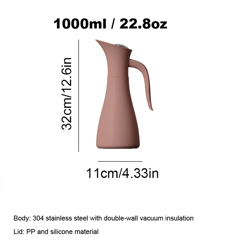 Kaffeekanne aus Edelstahl 304 mit Vakuumisolierung im Schwanenstil – 1000 ml, elegantes Küchendekor mit vogelförmigem Design