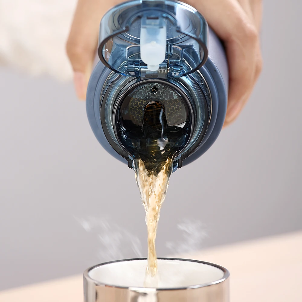 Samadoyo double-layer stainless steel vacuum insulated cup, tea brewing cup with filter screen, portable water cup 400ML