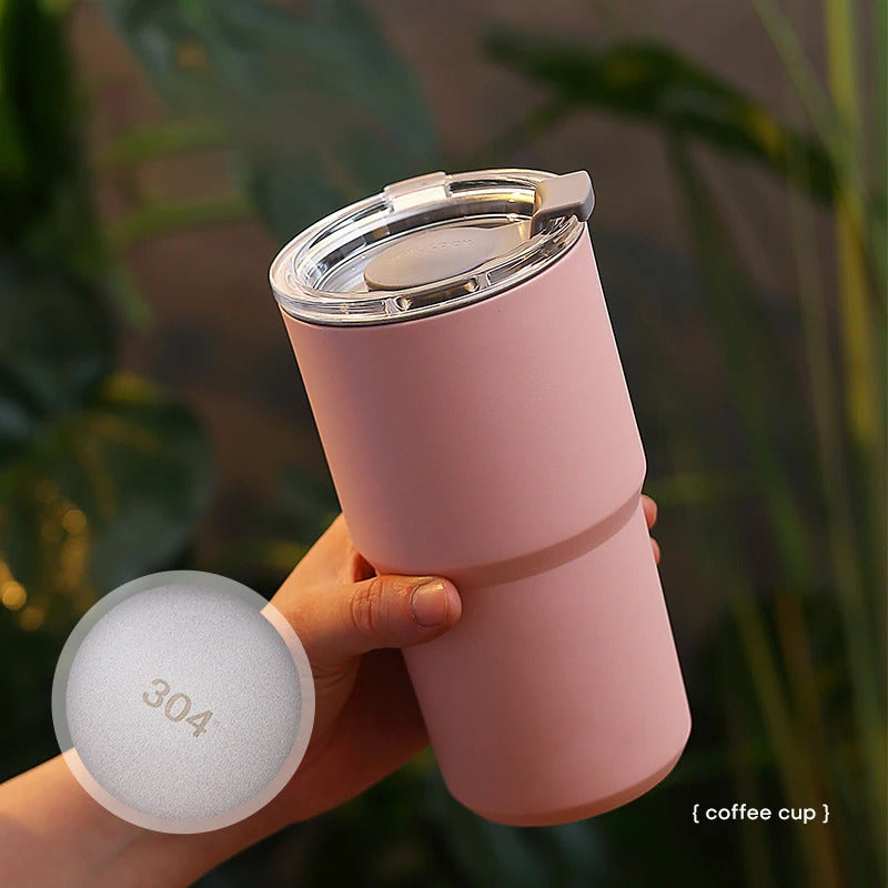 TIPOTIPO - Double layer 304 stainless steel vacuum cup, juice cup, with lid, insulated cup 460ml/560ml