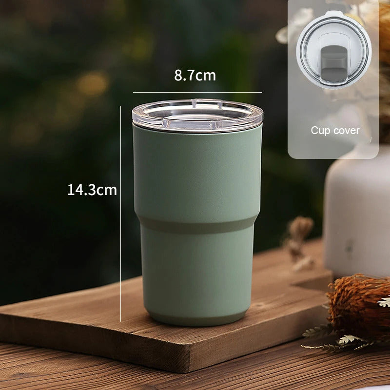 TIPOTIPO - Double layer 304 stainless steel vacuum cup, juice cup, with lid, insulated cup 460ml/560ml