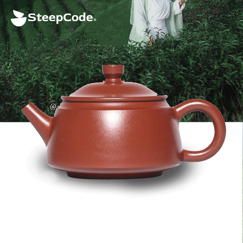 SteepCode Yixing "Breathing Teapot" – 180ml Supreme-Grade Vermilion Clay Masterpiece, Artisan Teapot, Zisha Teapot