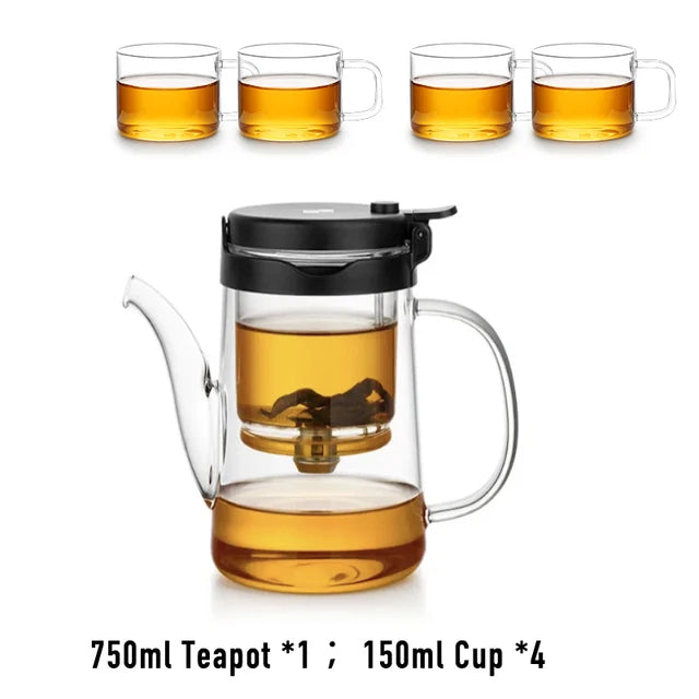 SAMADOYO elegant cup insulation separation bubble teapot heat-resistant glass teapot simple filter tea cup