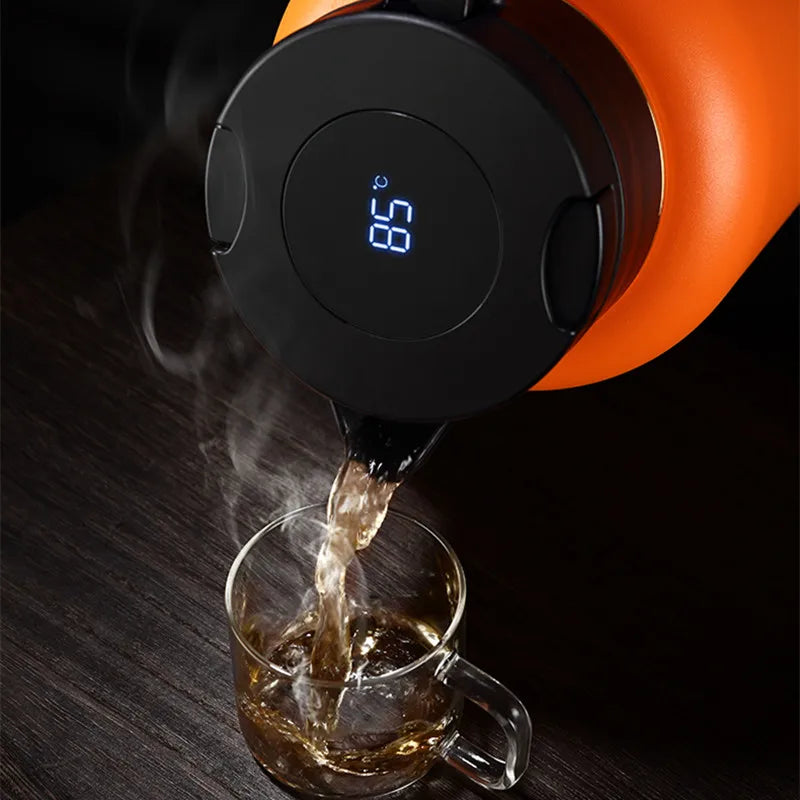 samadoyo Teekanne mit Temperaturanzeige, große Kapazität, Teekanne aus Edelstahl 304, 1500 ml