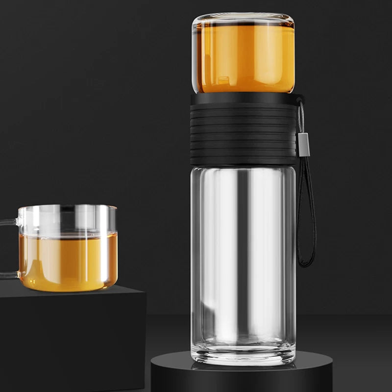 SAMADOYO Tea separation, heat-resistant glass brewing, tea filtration, portable cup, outdoor portable travel vehicle water cup