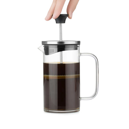 SAMADOYO Coffee Household Borosilicate Glass Press French Coffee Pot Press Coffee Maker With Stainless Steel Lid