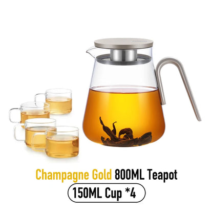Samadoyo High Borosilicate Glass Tea Pot Fruit Tea Pot Afternoon Tea Set with Filter Tea Set