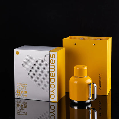 SAMADOYO-316 Stainless Steel Teapot, Insulated Tea & Coffee Brewer with Built-in Filter, 600ml