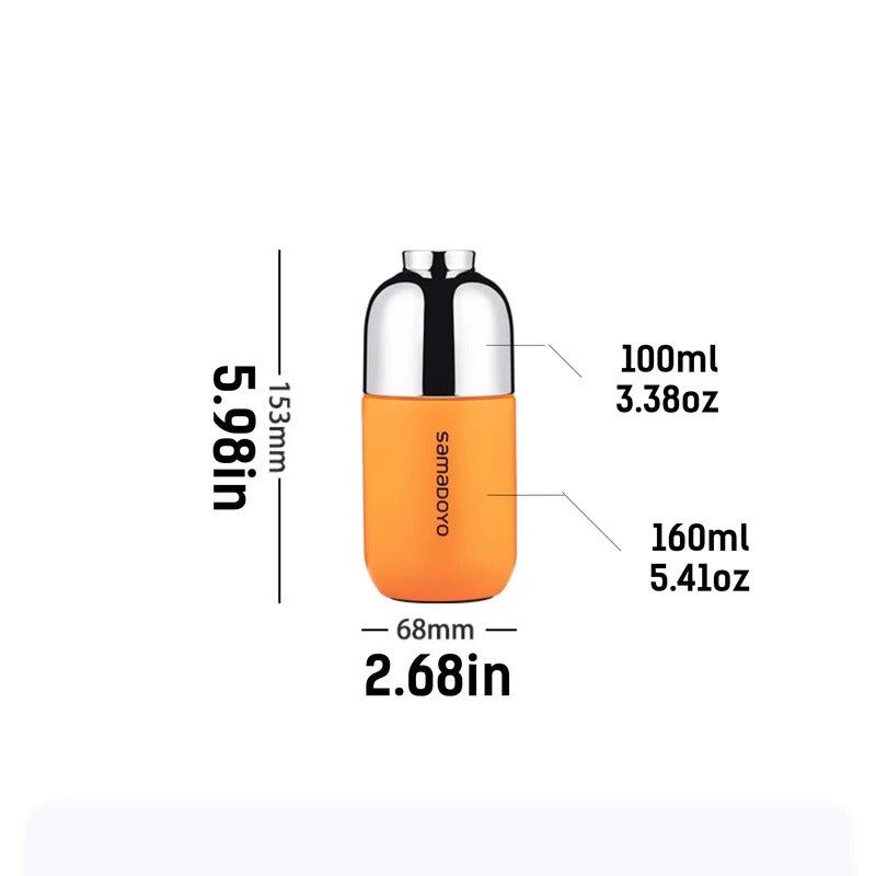 Samadoyo Travel Mini Tea Infuser Mug (316 stainless steel) with Thermal Insulation, Includes Leather Case! 160ml