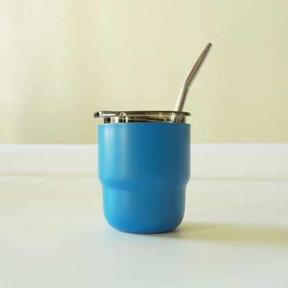 304 Stainless Steel Double-Wall Vacuum Insulated Cup, Coffee Mug, Yerba Mate Cup with Straw, 255ml