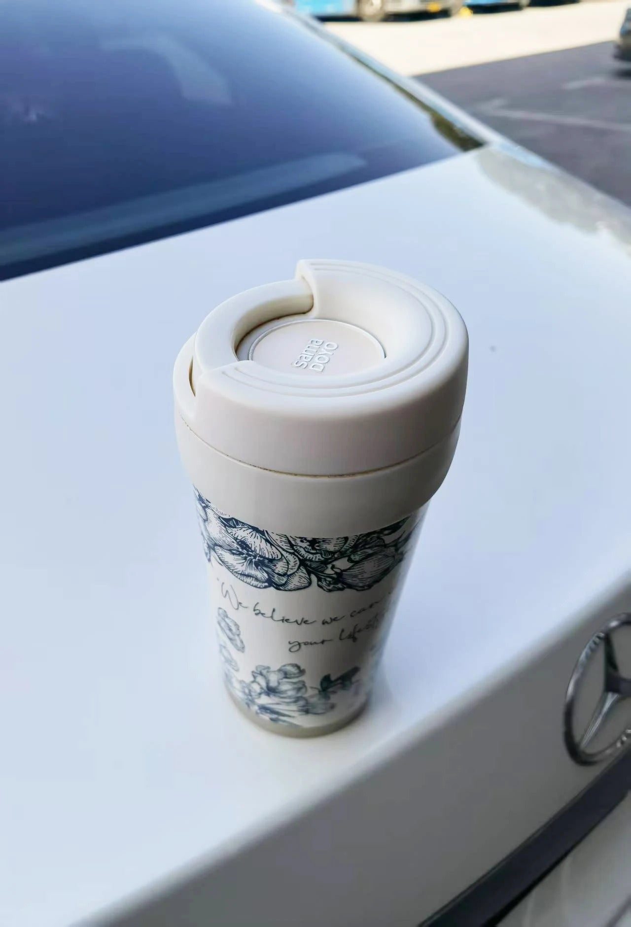 Samadoyo- Titanium silver coated inner wall, insulated cup, portable cup, coffee cup, tea cup with filter screen, 500ml
