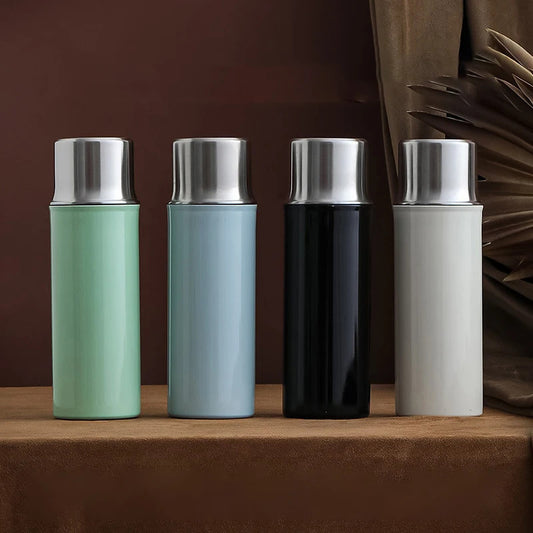 316L Stainless Steel Vacuum Tumbler with Tea Infuser & Portable Cup, 480ml