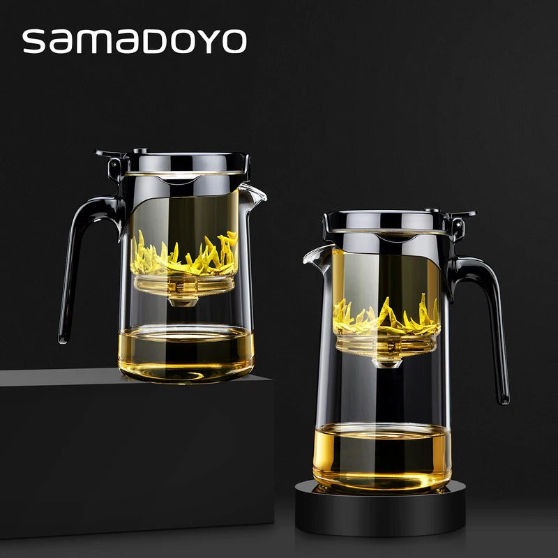 Samadoyo - Integrated Teapot with One-Touch Strainer, Heat-Resistant Glass (500ml/700ml)