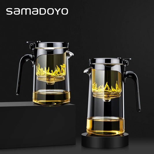 Samadoyo - Integrated Teapot with One-Touch Strainer, Heat-Resistant Glass (500ml/700ml)