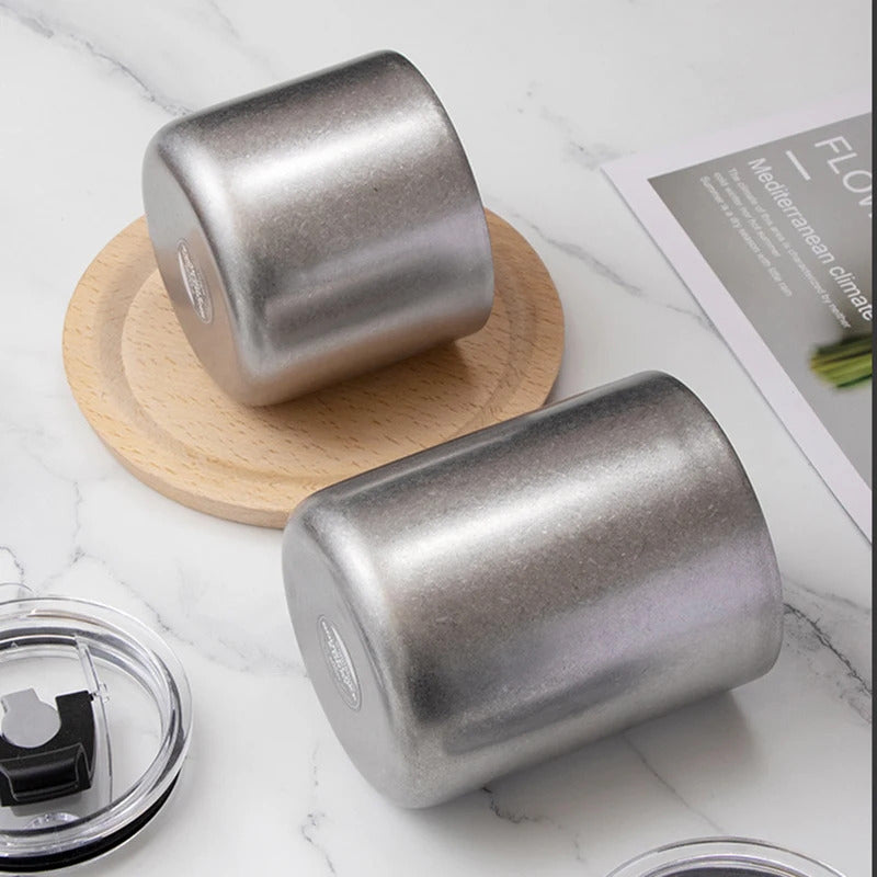 Artistic Vacuum Tumbler – 304 Stainless Steel, Double-Wall Ice Cold Cup w/ Straw & Sip Lid, for Coffee, Beer & Travel