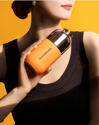 Samadoyo Travel Mini Tea Infuser Mug (316 stainless steel) with Thermal Insulation, Includes Leather Case! 160ml