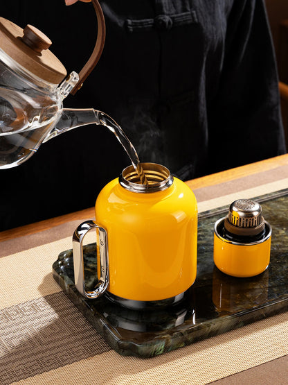 SAMADOYO-316 Stainless Steel Teapot, Insulated Tea & Coffee Brewer with Built-in Filter, 600ml