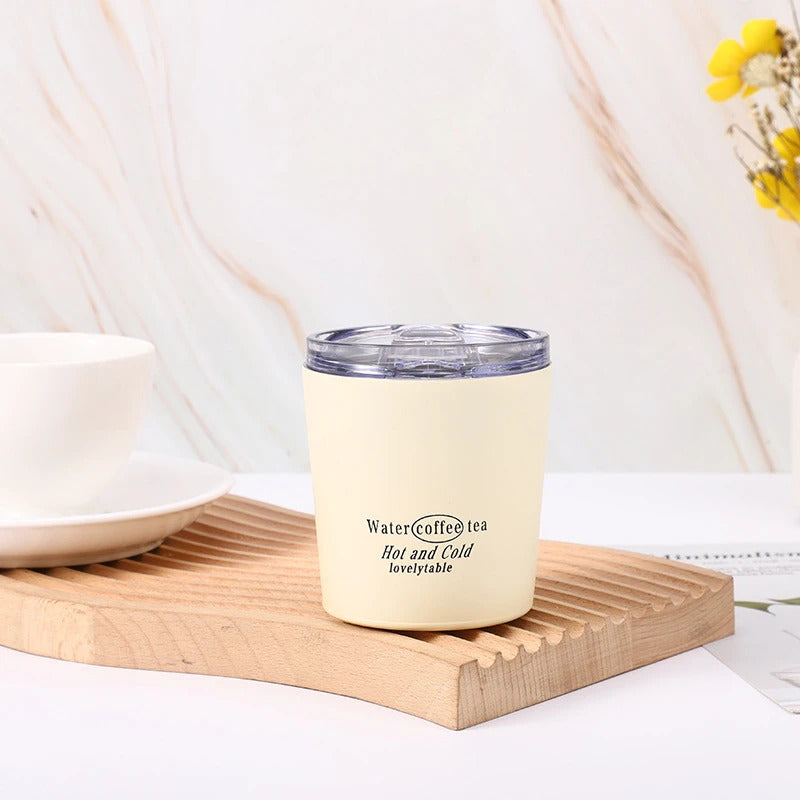 304 Stainless Steel Double-Wall Vacuum Insulated Coffee Cup, Milk Cup, Car Cup, with Lid – 240ml/360ml