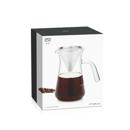 SAMADOYO Coffee Sharing Pot Portable Coffee Drip Set Travel Coffee Tool with Filter Coffee Pot Glass Coffee Pot