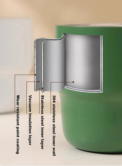 304 Stainless Steel Double-Wall Vacuum Insulated Cup, Coffee Mug, Yerba Mate Cup with Straw, 255ml