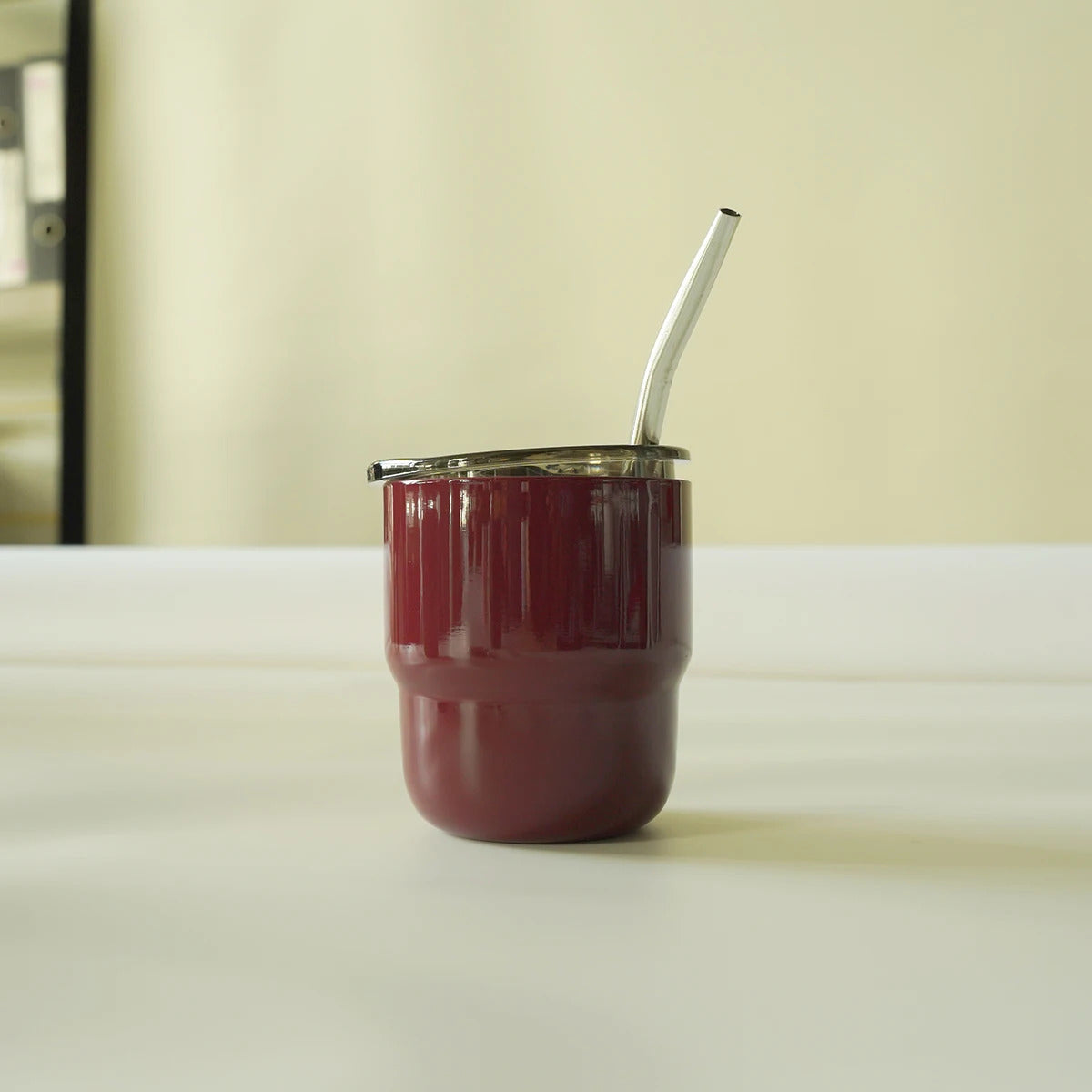 304 Stainless Steel Double-Wall Vacuum Insulated Cup, Coffee Mug, Yerba Mate Cup with Straw, 255ml