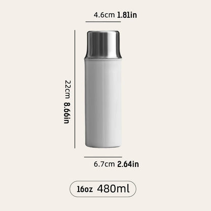 316L Stainless Steel Vacuum Tumbler with Tea Infuser & Portable Cup, 480ml