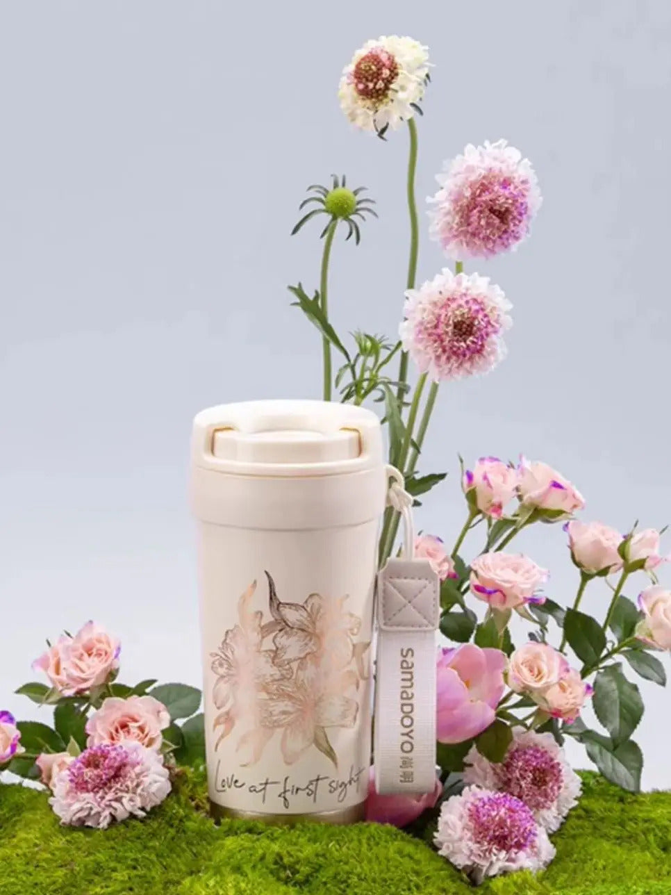 Samadoyo- Titanium silver coated inner wall, insulated cup, portable cup, coffee cup, tea cup with filter screen, 500ml