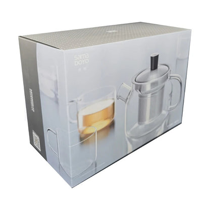Samadoyo One Teapot & Four Cups Set, Heat-Resistant Glass Teapot Set, Loose Leaf Tea Infuser Teapot + Teacup Combination, 470ml