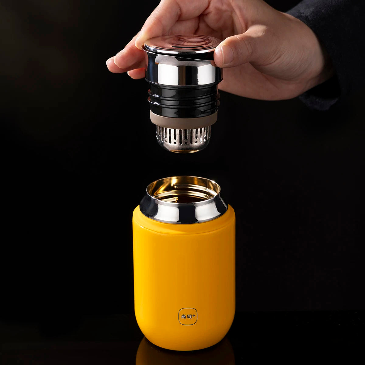 SAMADOYO-316 Stainless Steel Insulated Tumbler, Tea Infuser Mug, Portable Cup with Built-in Tea Filter, Premium Quality, 160ml