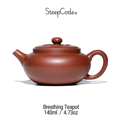 SteepCode Yixing "Breathing Teapot" – 140ml Zhu Ni Clay Masterpiece, Artisan Teapot, Zisha Teapot