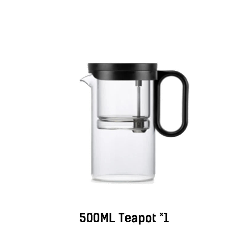 Samadoyo - Integrated Glass Teapot with One-Touch Tea Strainer, Heat-Resistant (500ml/700ml)