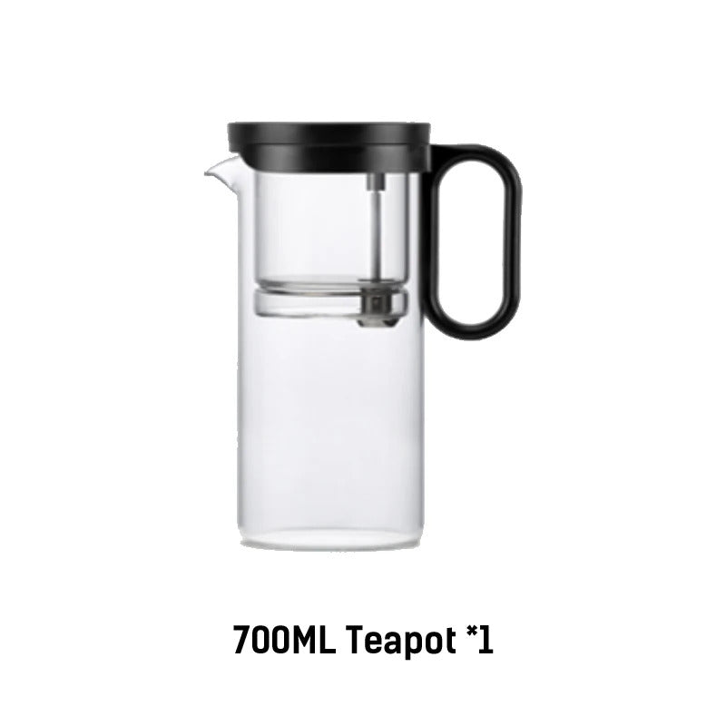 Samadoyo - Integrated Glass Teapot with One-Touch Tea Strainer, Heat-Resistant (500ml/700ml)