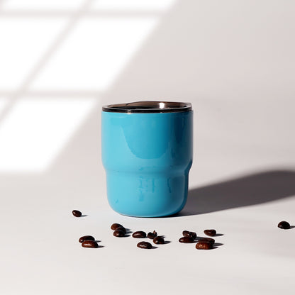 Glossy Fashionable Colors 304 Stainless Steel Double-Wall Vacuum Insulated Coffee Tumbler with Lid - 255ml, Portable Travel Mug for Hot & Cold Beverages