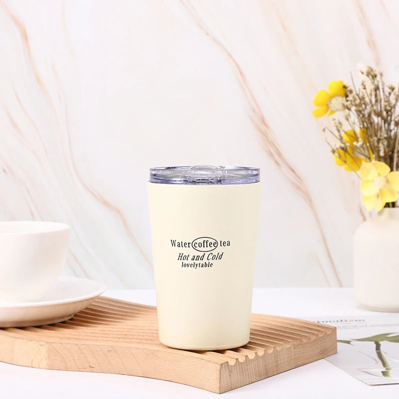 304 Stainless Steel Double-Wall Vacuum Insulated Coffee Cup, Milk Cup, Car Cup, with Lid – 240ml/360ml