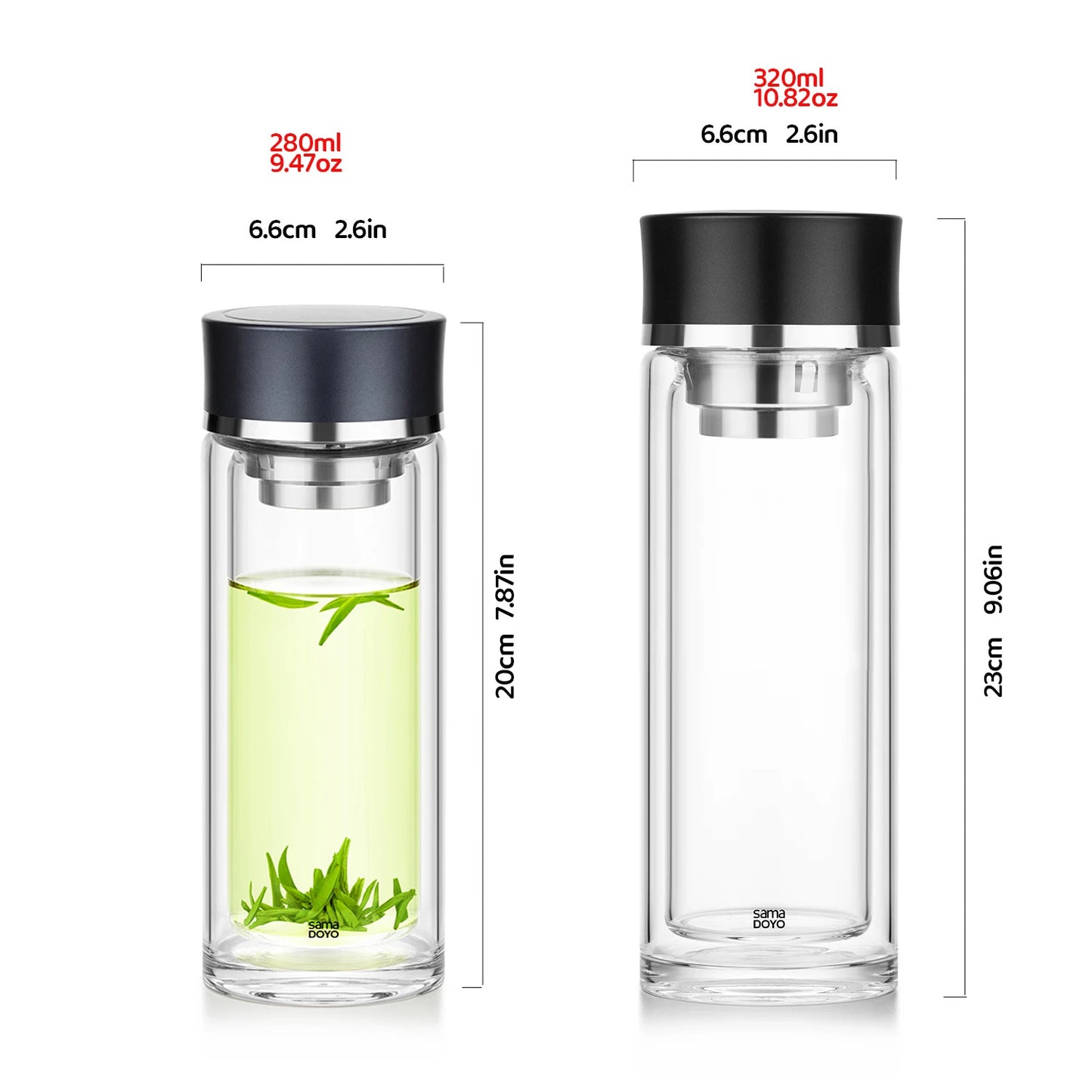 Samadoyo-Double-Wall Heat-Resistant Travel Tea Infuser, Tea cup, Leak-Proof & Stylish Design