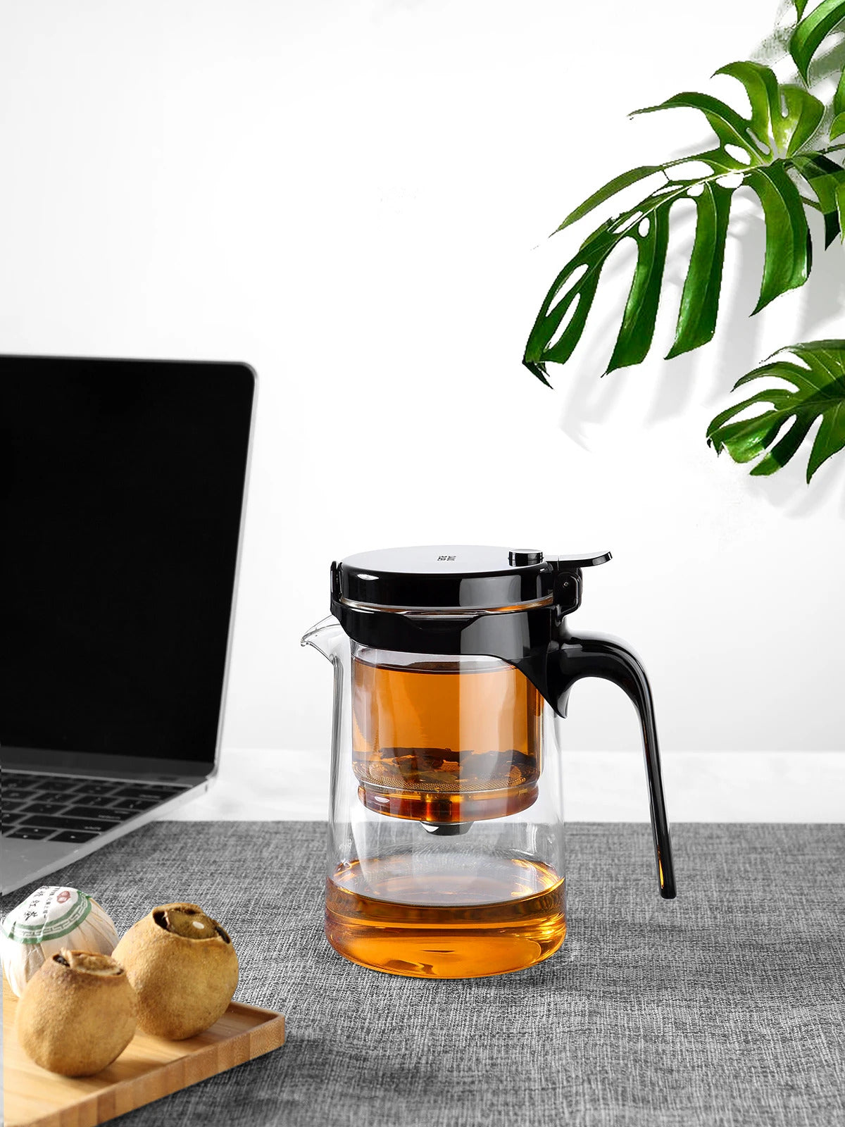 Samadoyo - Integrated Teapot with One-Touch Strainer, Heat-Resistant Glass (500ml/700ml)