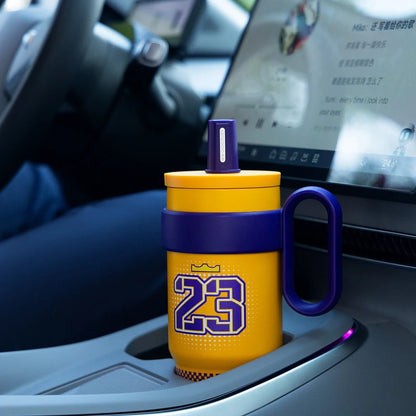 Basketball-Themed Print Tumbler, 316L Stainless Steel Double-Walled Vacuum Insulated Cup, 700ml