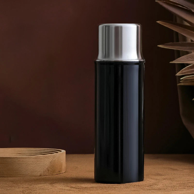 316L Stainless Steel Vacuum Tumbler with Tea Infuser & Portable Cup, 480ml