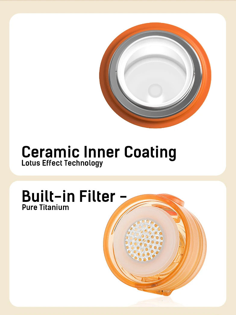 530ml Stainless Steel Vacuum Tumbler with Ceramic-Coated Interior & Detachable Tea Infuser