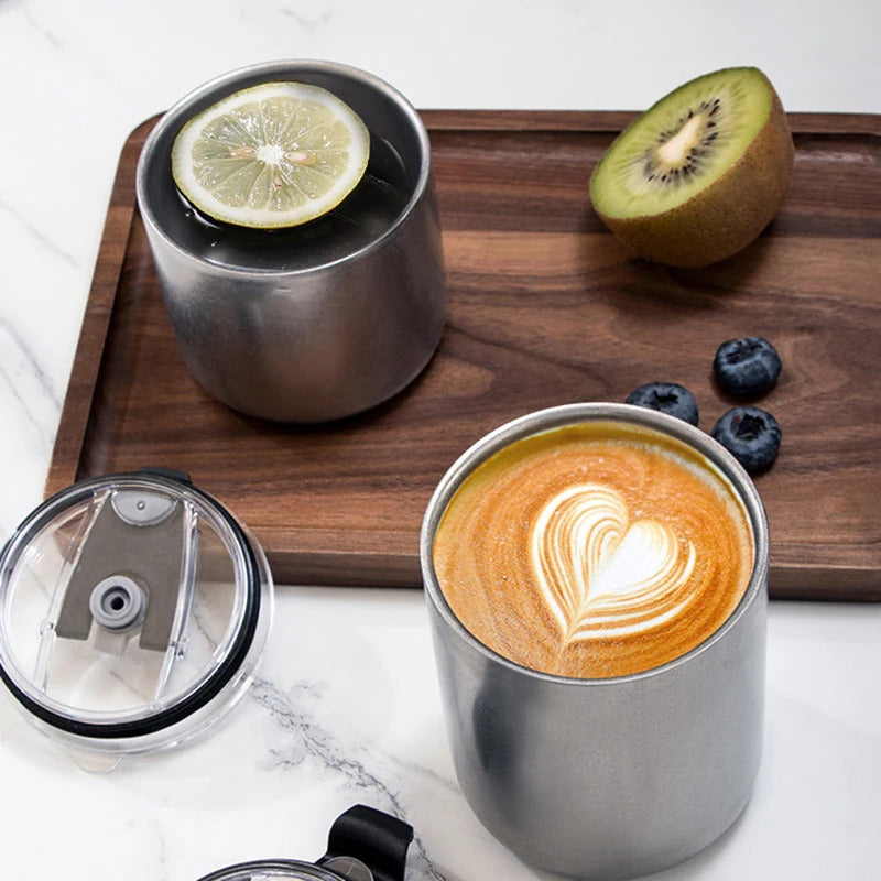 Artistic Vacuum Tumbler – 304 Stainless Steel, Double-Wall Ice Cold Cup w/ Straw & Sip Lid, for Coffee, Beer & Travel