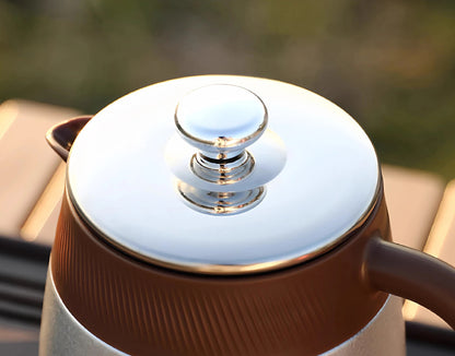 316 Stainless Steel Double-Wall Vacuum Insulated Teapot with Filter, 700ml