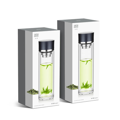 Samadoyo-Double-Wall Heat-Resistant Travel Tea Infuser, Tea cup, Leak-Proof & Stylish Design