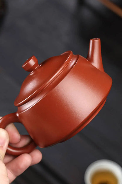 SteepCode Yixing "Breathing Teapot" – 180ml Supreme-Grade Vermilion Clay Masterpiece, Artisan Teapot, Zisha Teapot