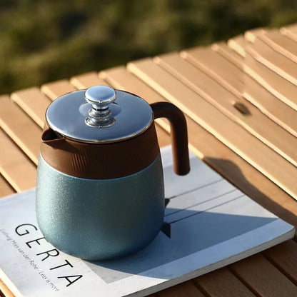 316 Stainless Steel Double-Wall Vacuum Insulated Teapot with Filter, 700ml