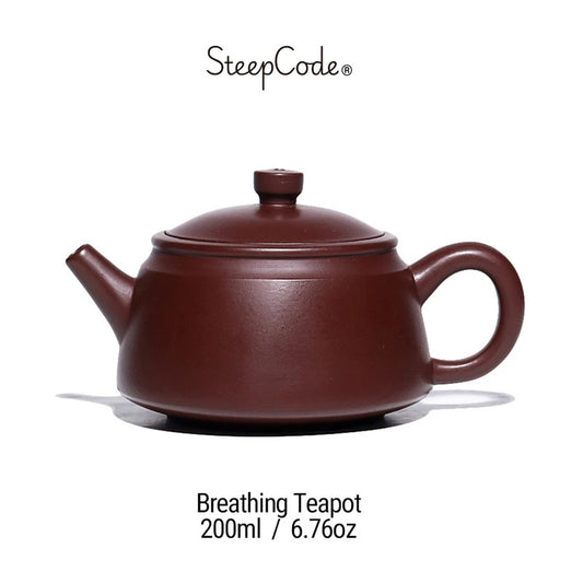SteepCode Yixing "Breathing Teapot" – 200ml Zhu Ni Clay Masterpiece, Artisan Teapot, Zisha Teapot