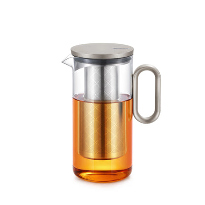 Samadoyo Heat-resistant Glass Tea Pot Aluminum Alloy Cup Lid Modern Tea Pot with Filter Screen Tea Pot Boiling Pot Tea Set 900ML