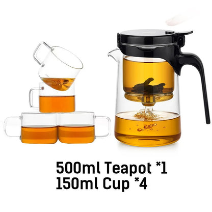 Samadoyo - Integrated Teapot with One-Touch Strainer, Heat-Resistant Glass (500ml/700ml)