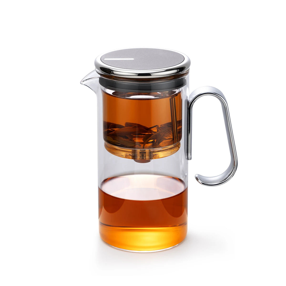 SAMADOYO Heat-Resistant Glass Teapot 580ml with Tea Strainer, Tea-Water Separation Pot